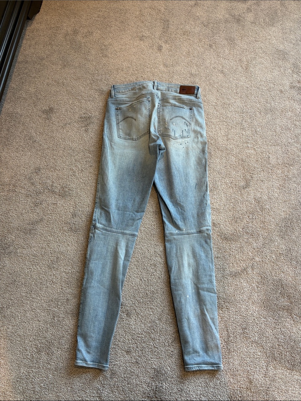 G-Star Light Blue Skinny Jeans with Paint-Splatter Detail - Picture 2 of 8